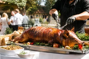 Hog roast catering event in Lancashire