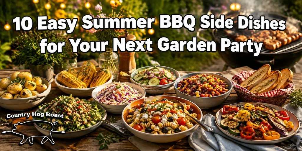 10 easy summer BBQ side dishes for a garden party with colorful salads, potatoes, corn, and grilled vegetables